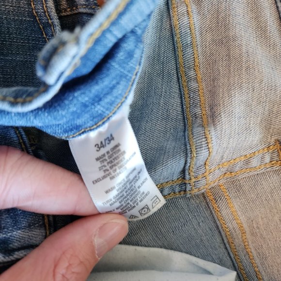 Aeropostale Super Skinny Lightly Worn 34.34 Ripped Blue Jeans - Picture 4 of 4